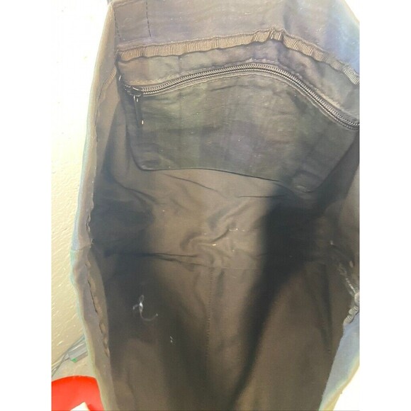 STORMY KROMER GREEN BLUE CHECK 13 X 15 DOUBLE HANDLE CANVAS TOTE - Picture 5 of 5